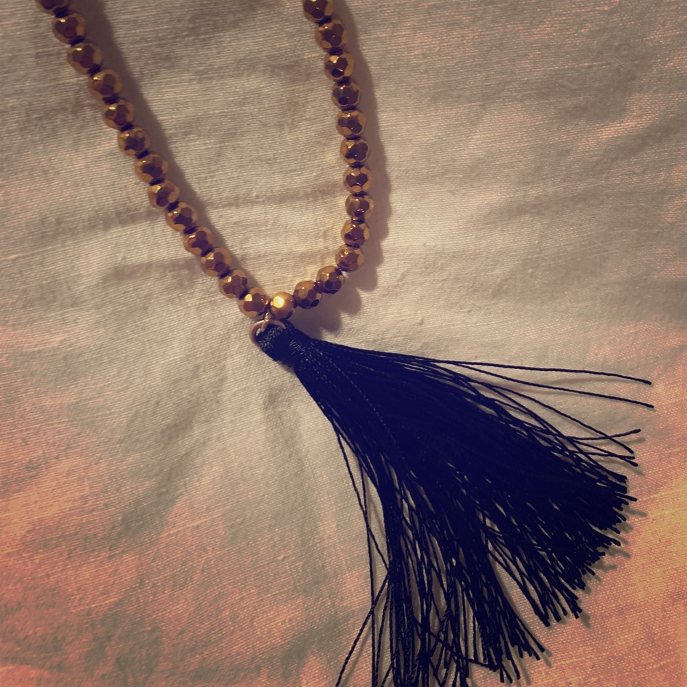 NWT J.Crew long black and gold necklace!